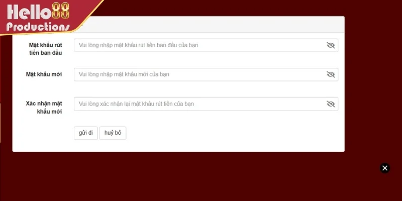 Đổi mật khẩu rút tiền để đảm bảo an toàn cho tài khoản thành viên