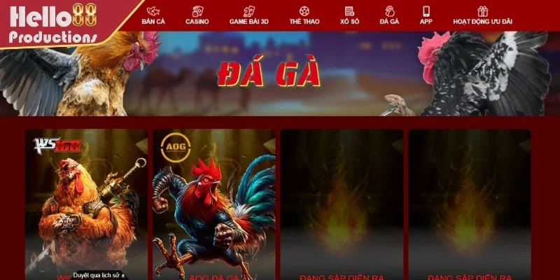Giới thiệu tổng quan về sảnh game đá gà Hello88