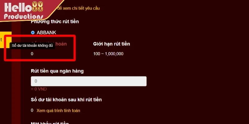 Một số lưu ý cần để tâm khi thực hiện giao dịch rút tại Hello88