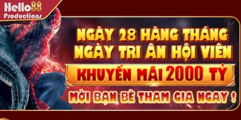 Đầy ắp chương trình khuyến mãi Hello88 dành tặng đến khách hàng